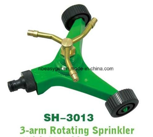 Sprinkler rotatif à 3 bras pour la base de roues en métal d'arrosage (ESG10096)