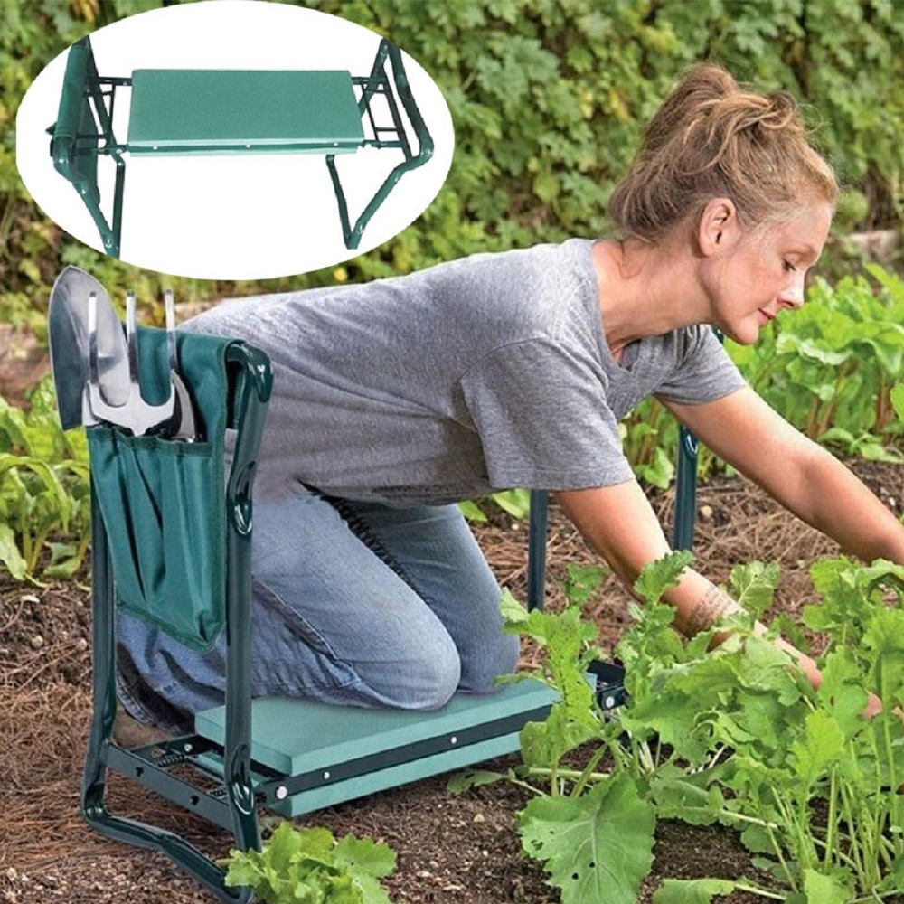 Tabouret de jardin 2 en 1 portable et pavé de genou EVA accessoires de jardinage extérieur (ESG18407)