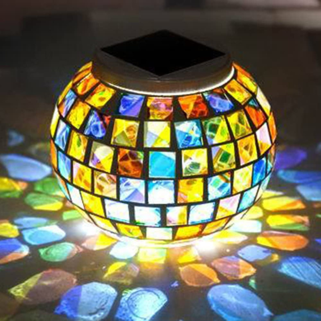 Lampe de jardin en verre à changement de couleur (ESG17905)